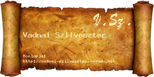 Vadnai Szilveszter névjegykártya
